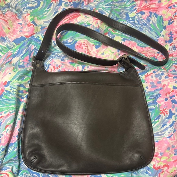 Vintage Coach Dark Brown Leather Hippie Hipster Crossbody Purse - Picture 1 of 6